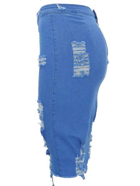 Ripped Denim Skirt H9MZ8QTDKN - Bona Fide Fashion