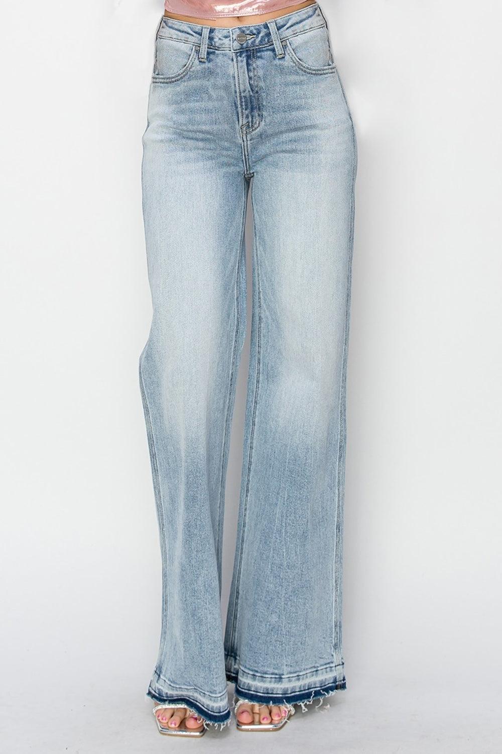 Risen Full Size High Rise Wide Leg Jeans - Bona Fide Fashion