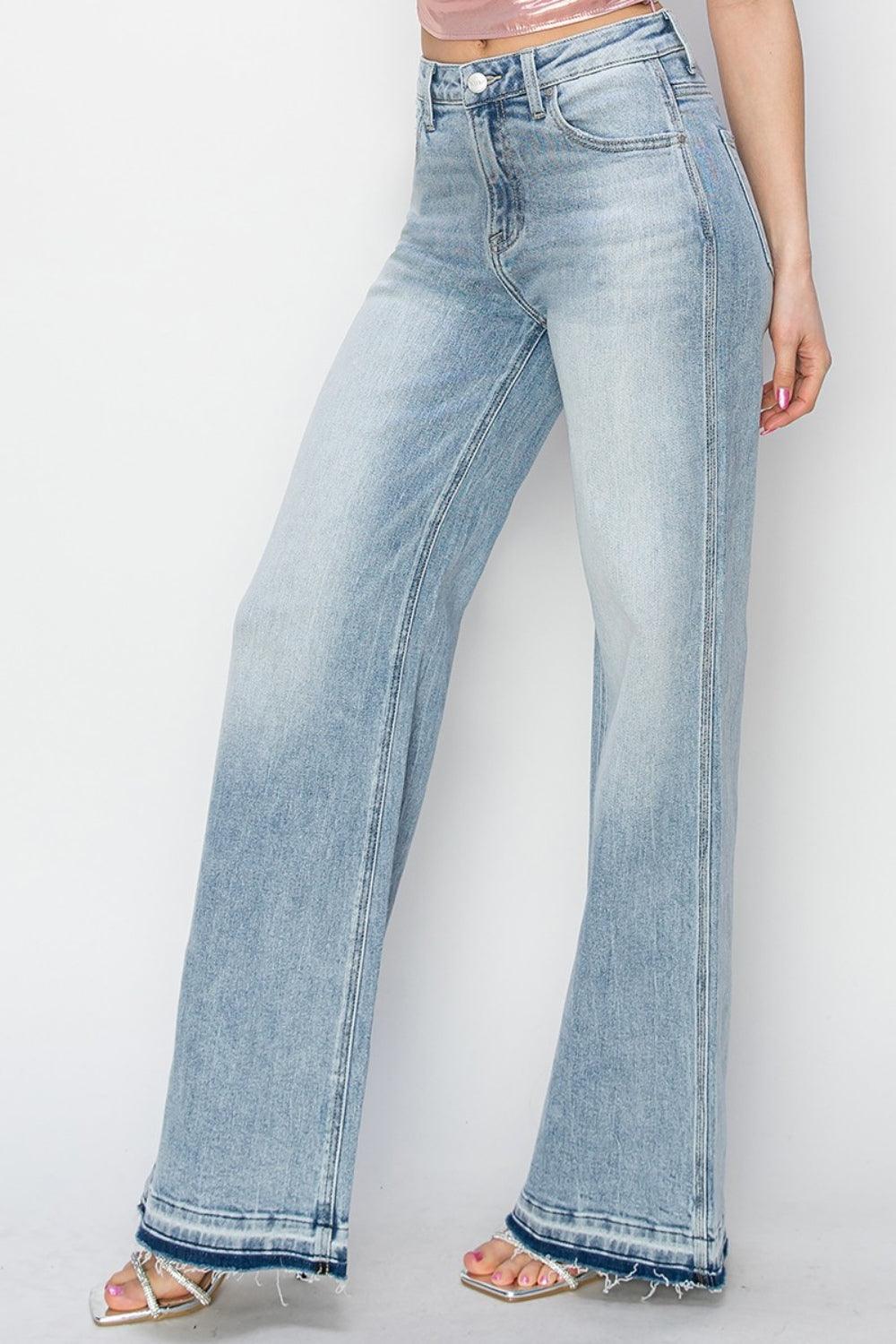 Risen Full Size High Rise Wide Leg Jeans - Bona Fide Fashion