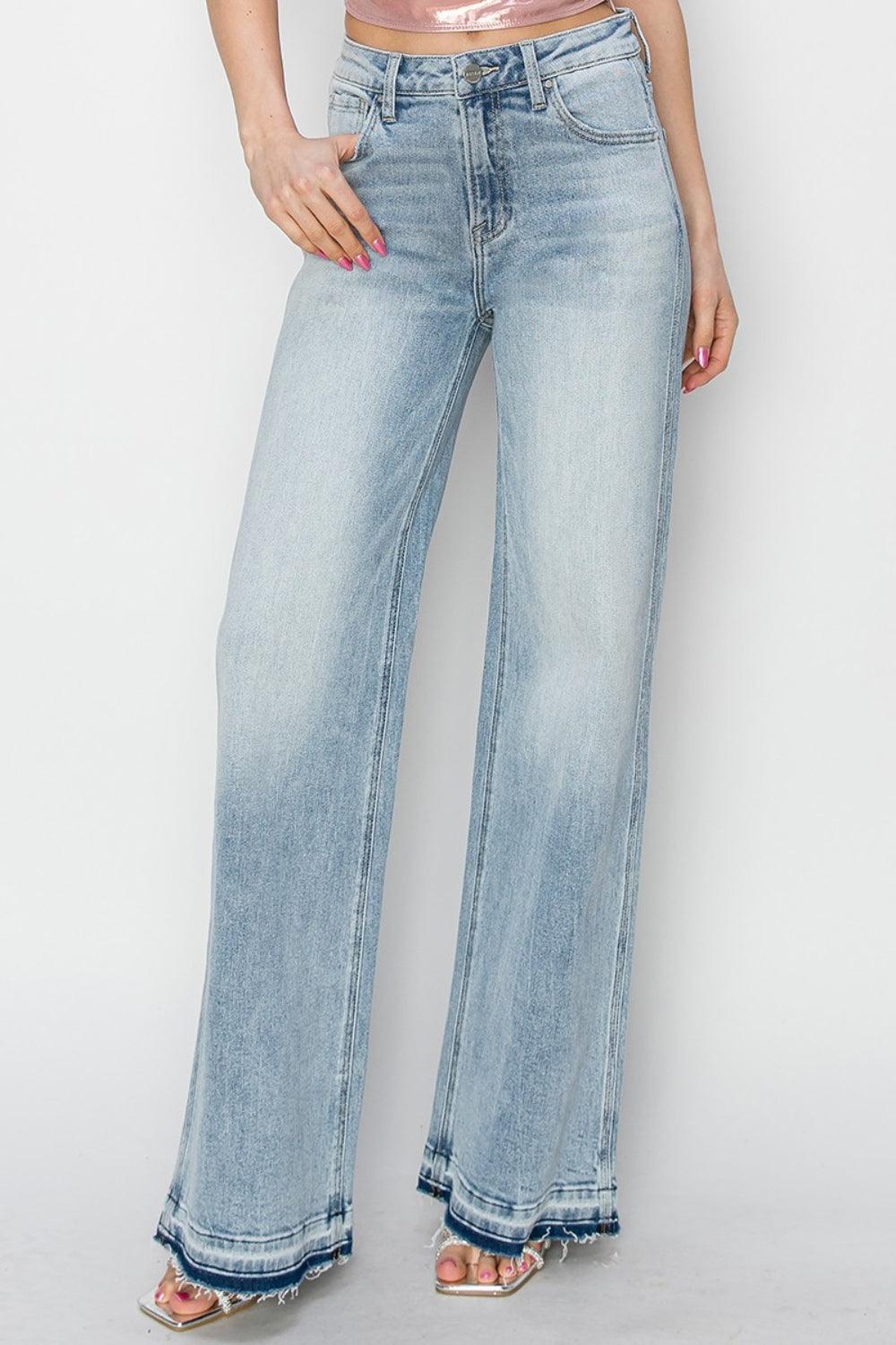 Risen Full Size High Rise Wide Leg Jeans - Bona Fide Fashion