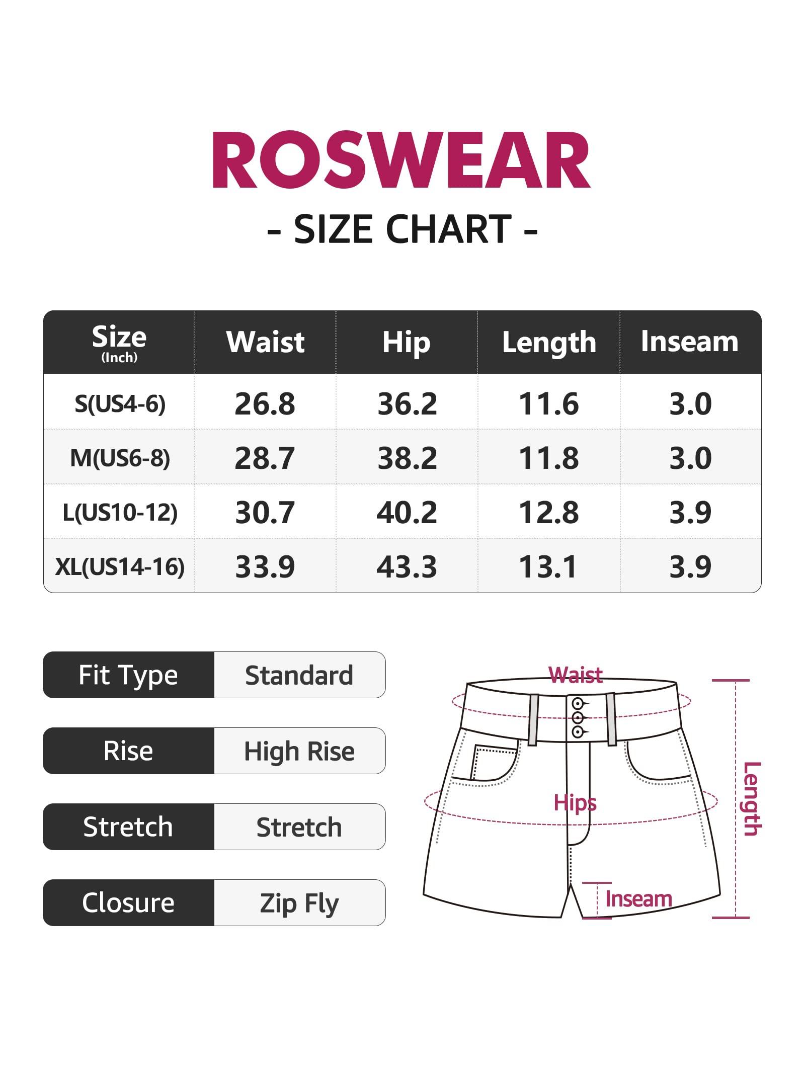 roswear Women’s High Waisted Ripped Jeans Shorts Casual Frayed Raw Hem Stretch Distressed Denim Shorts with Pockets White Medium - Bona Fide Fashion