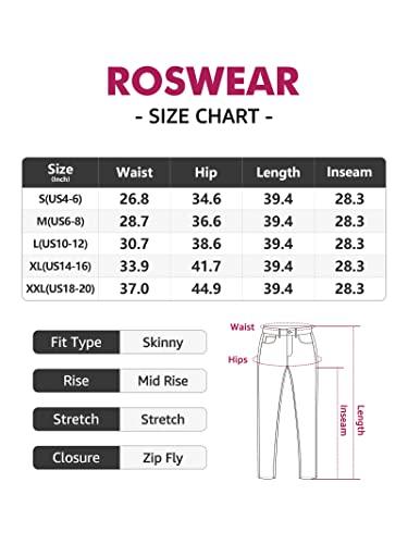 roswear Women's Ripped Mid Rise Destroyed Skinny Jeans Slate Blue XXL - Bona Fide Fashion