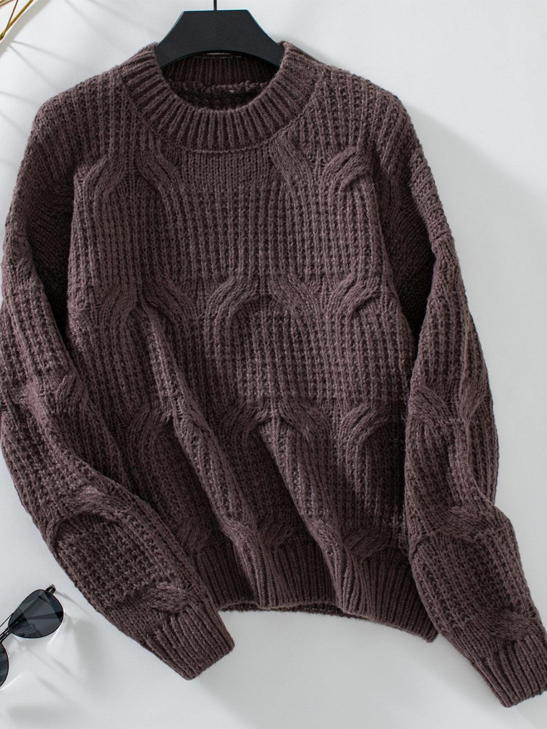 Round Neck Long Sleeve Sweater - Bona Fide Fashion