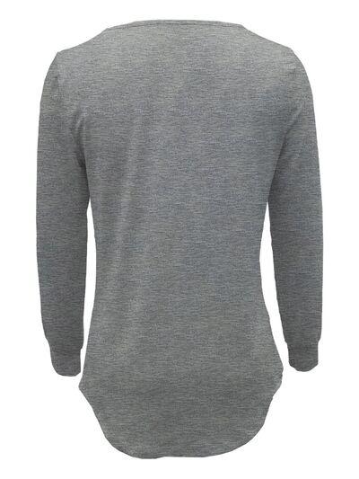 Round Neck Long Sleeve T-Shirt - Bona Fide Fashion