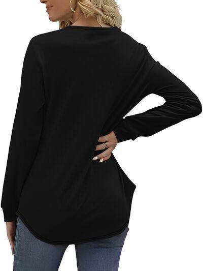 Round Neck Long Sleeve T-Shirt - Bona Fide Fashion