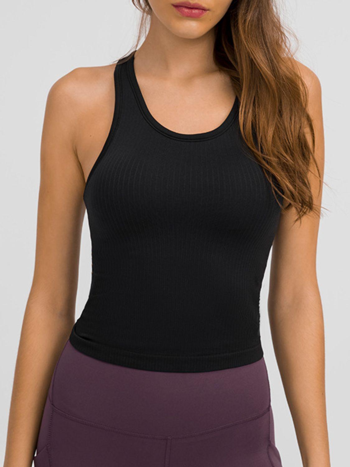 Round Neck Racerback Active Tank - Bona Fide Fashion