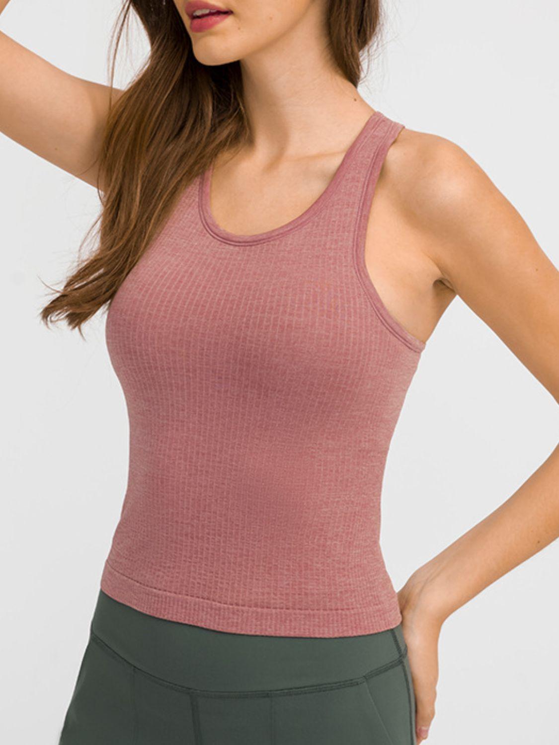 Round Neck Racerback Active Tank - Bona Fide Fashion