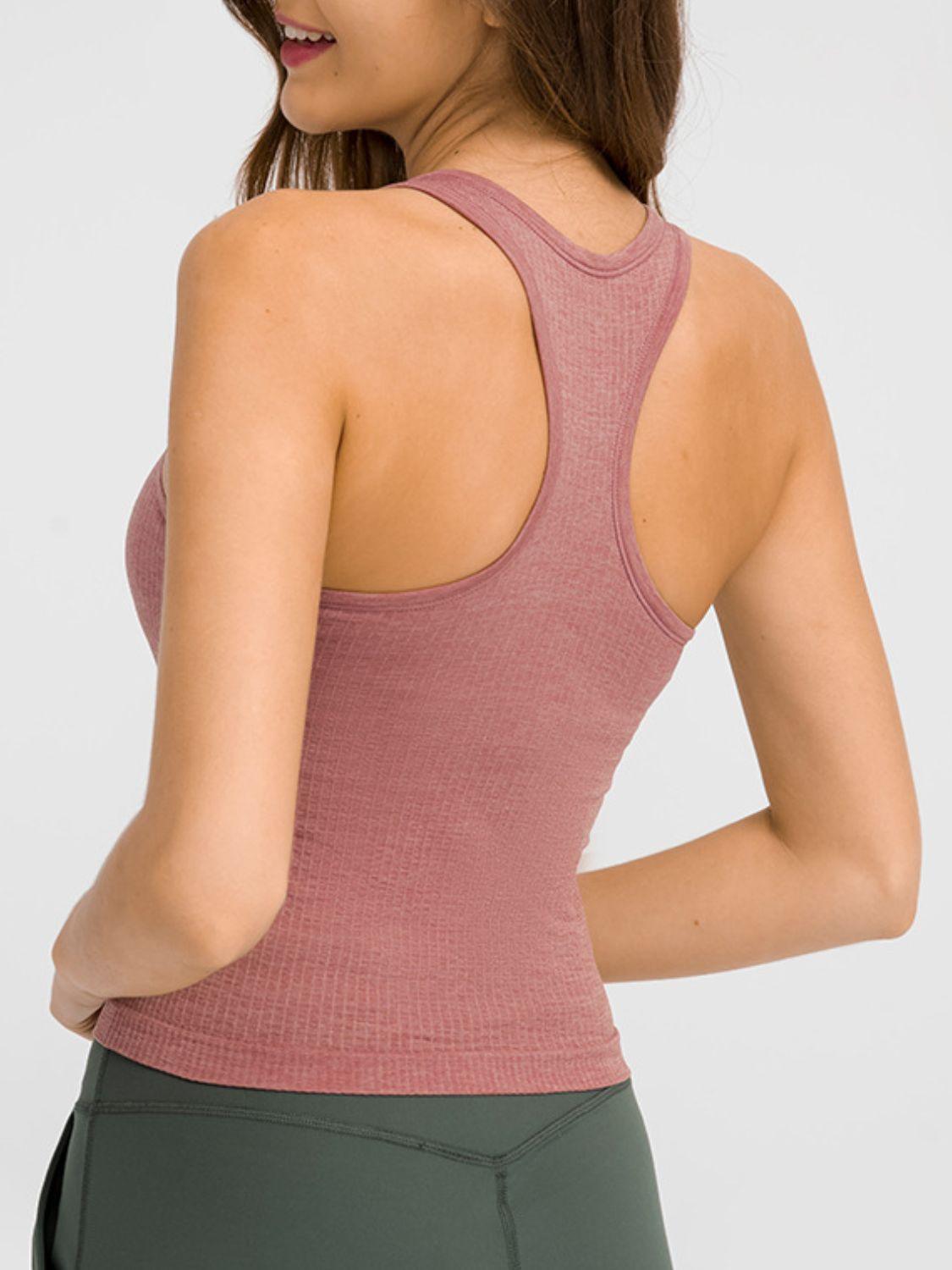 Round Neck Racerback Active Tank - Bona Fide Fashion