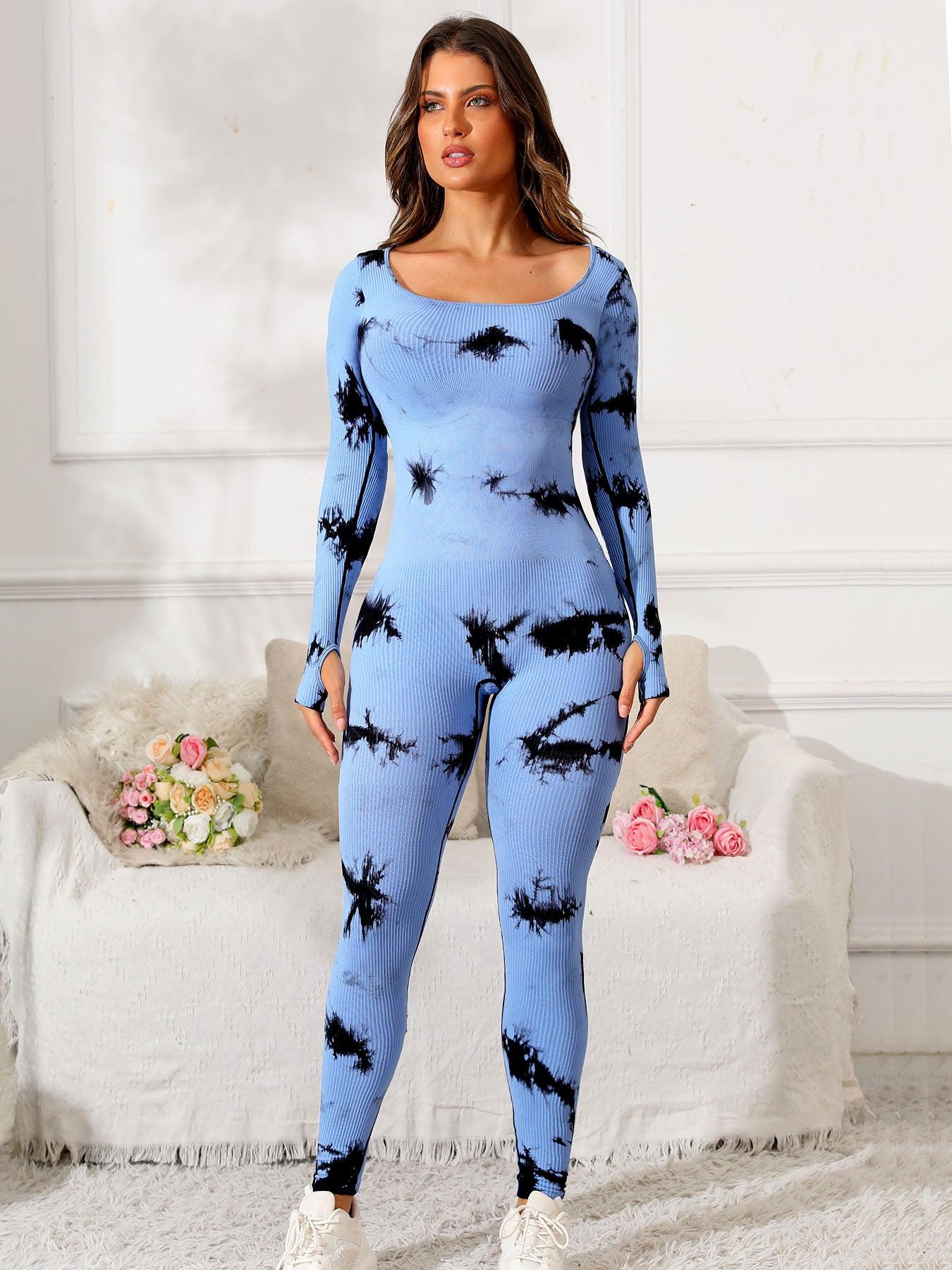 Scoop Neck Long Sleeve Active Jumpsuit - Bona Fide Fashion