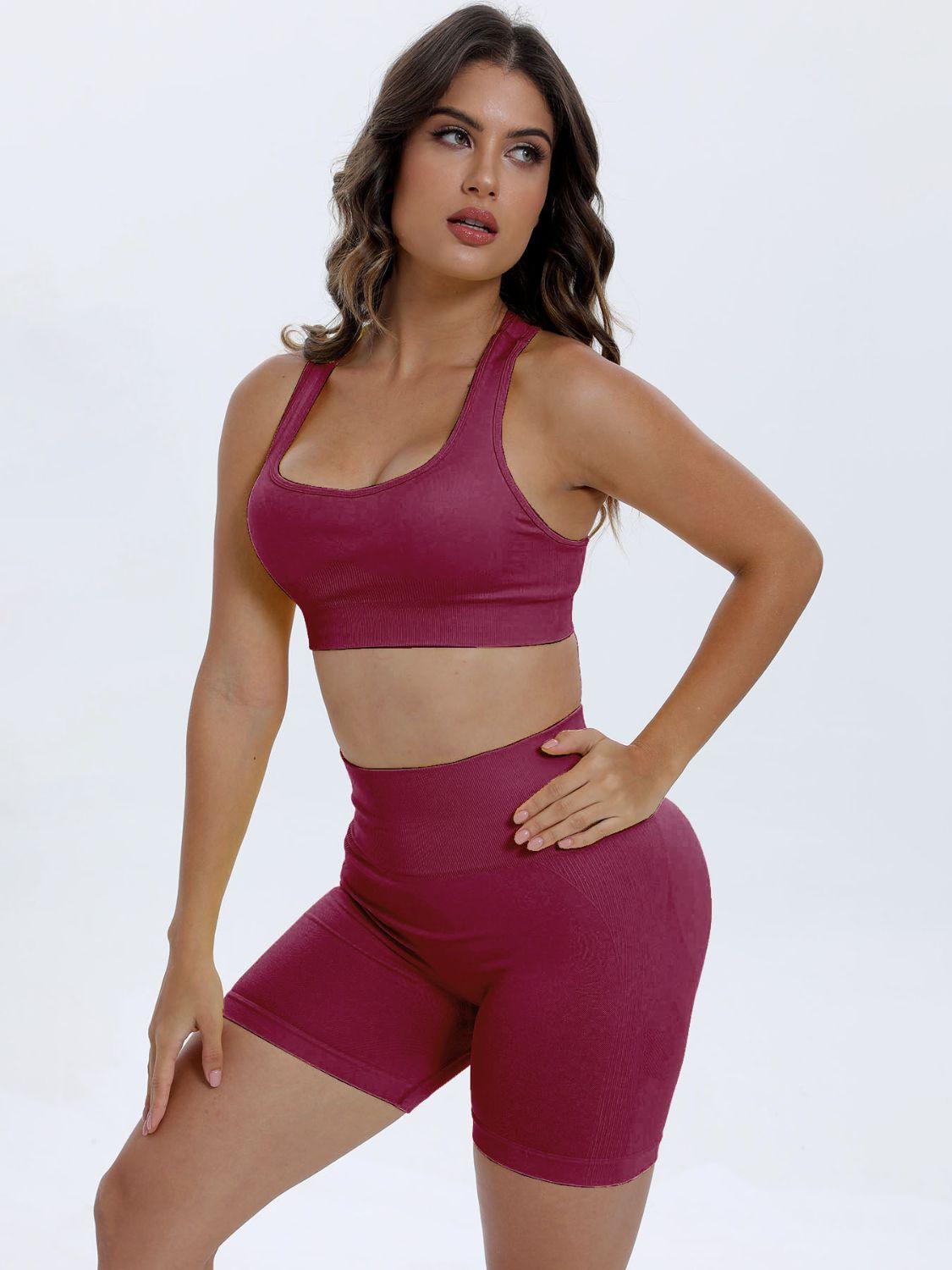 Scoop Neck Wide Strap Top and Shorts Active Set - Bona Fide Fashion