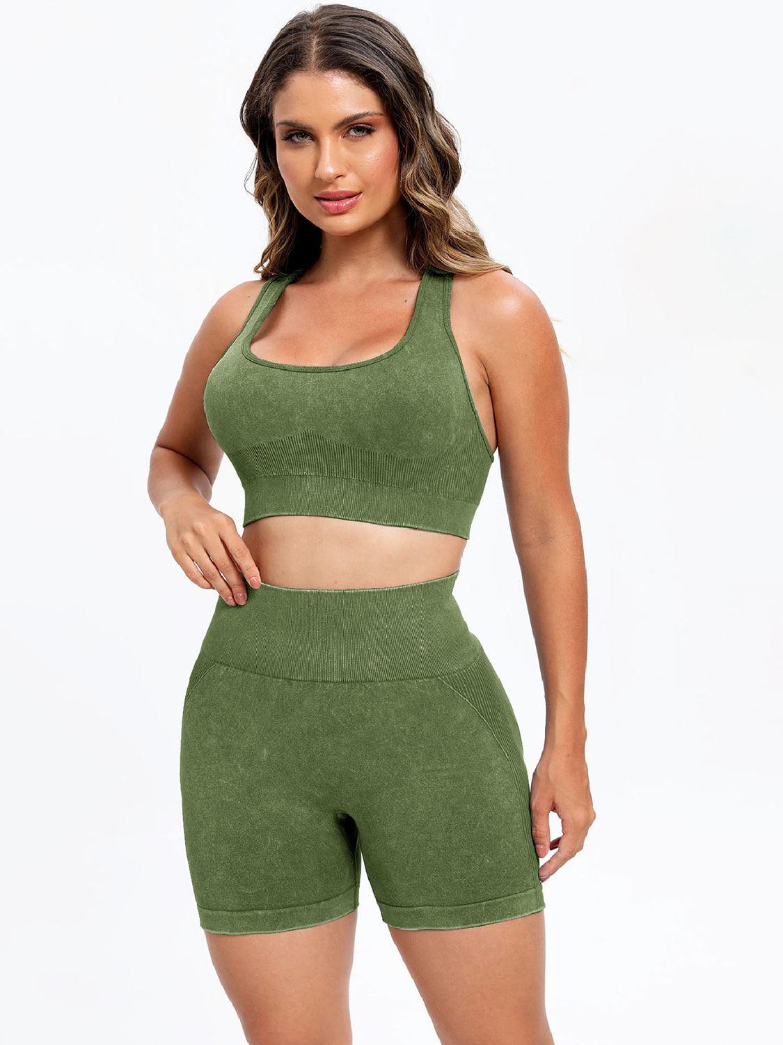 Scoop Neck Wide Strap Top and Shorts Active Set - Bona Fide Fashion