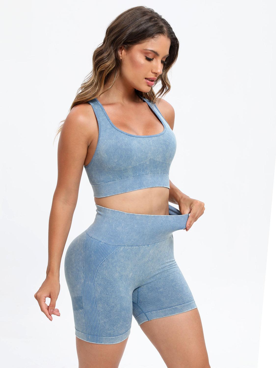 Scoop Neck Wide Strap Top and Shorts Active Set - Bona Fide Fashion