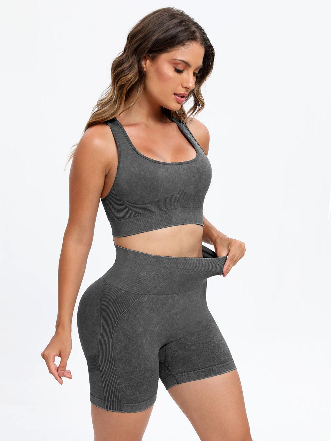 Scoop Neck Wide Strap Top and Shorts Active Set - Bona Fide Fashion