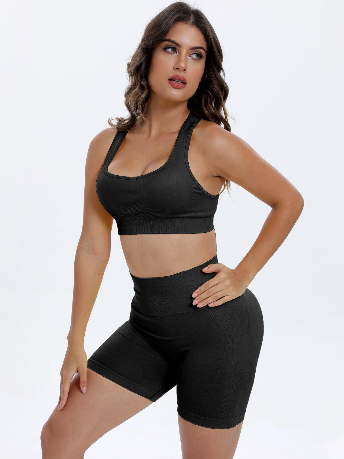 Scoop Neck Wide Strap Top and Shorts Active Set - Bona Fide Fashion