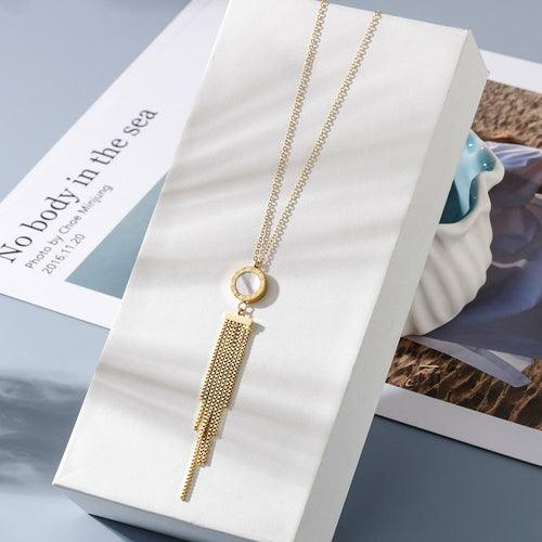 SHELL ACRYLIC TASSEL PENDANT - Bona Fide Fashion