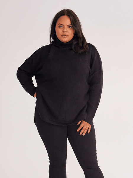 Side Split Turtleneck Sweater HEH7TVWVM8 - Bona Fide Fashion