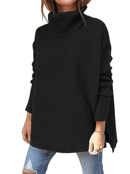 Side Split Turtleneck Sweater HEH7TVWVM8 - Bona Fide Fashion