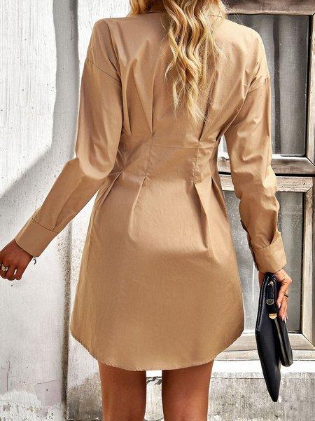 Slim Waist Pleated Shirt Dress HWWK3TLQNZ - Bona Fide Fashion