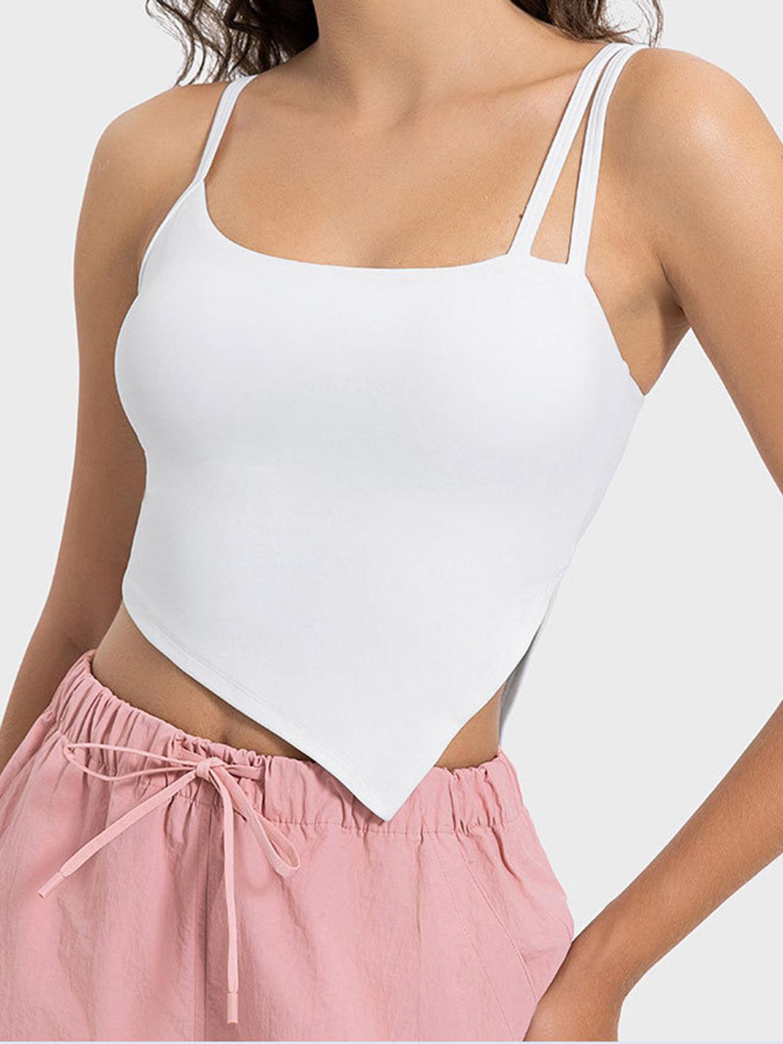 Slit Asymmetrical Neck Active Cami - Bona Fide Fashion