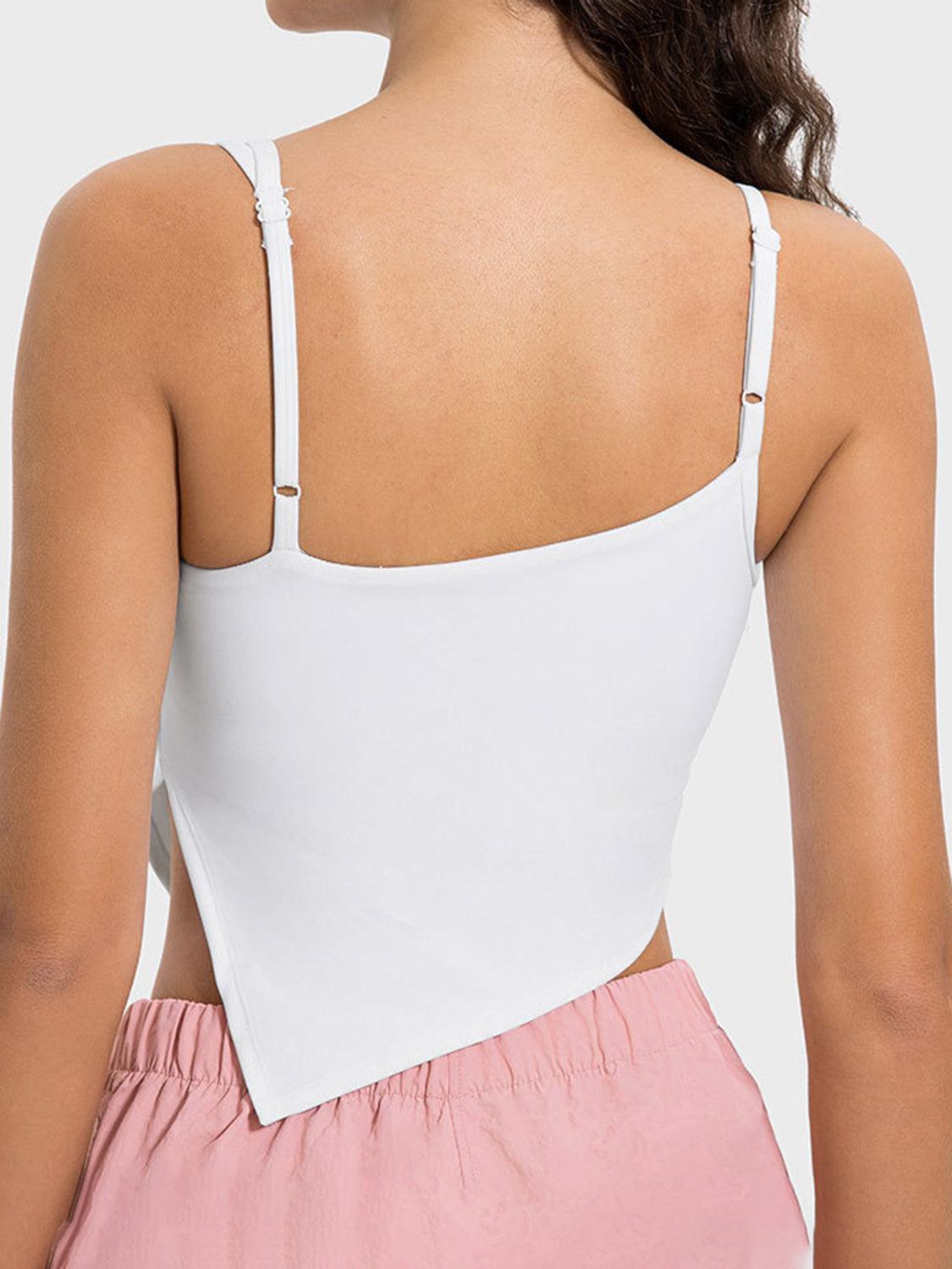 Slit Asymmetrical Neck Active Cami - Bona Fide Fashion