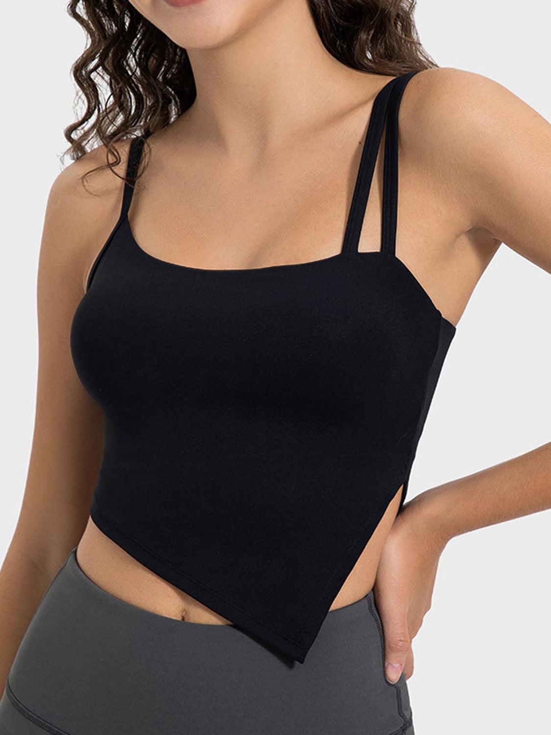 Slit Asymmetrical Neck Active Cami - Bona Fide Fashion