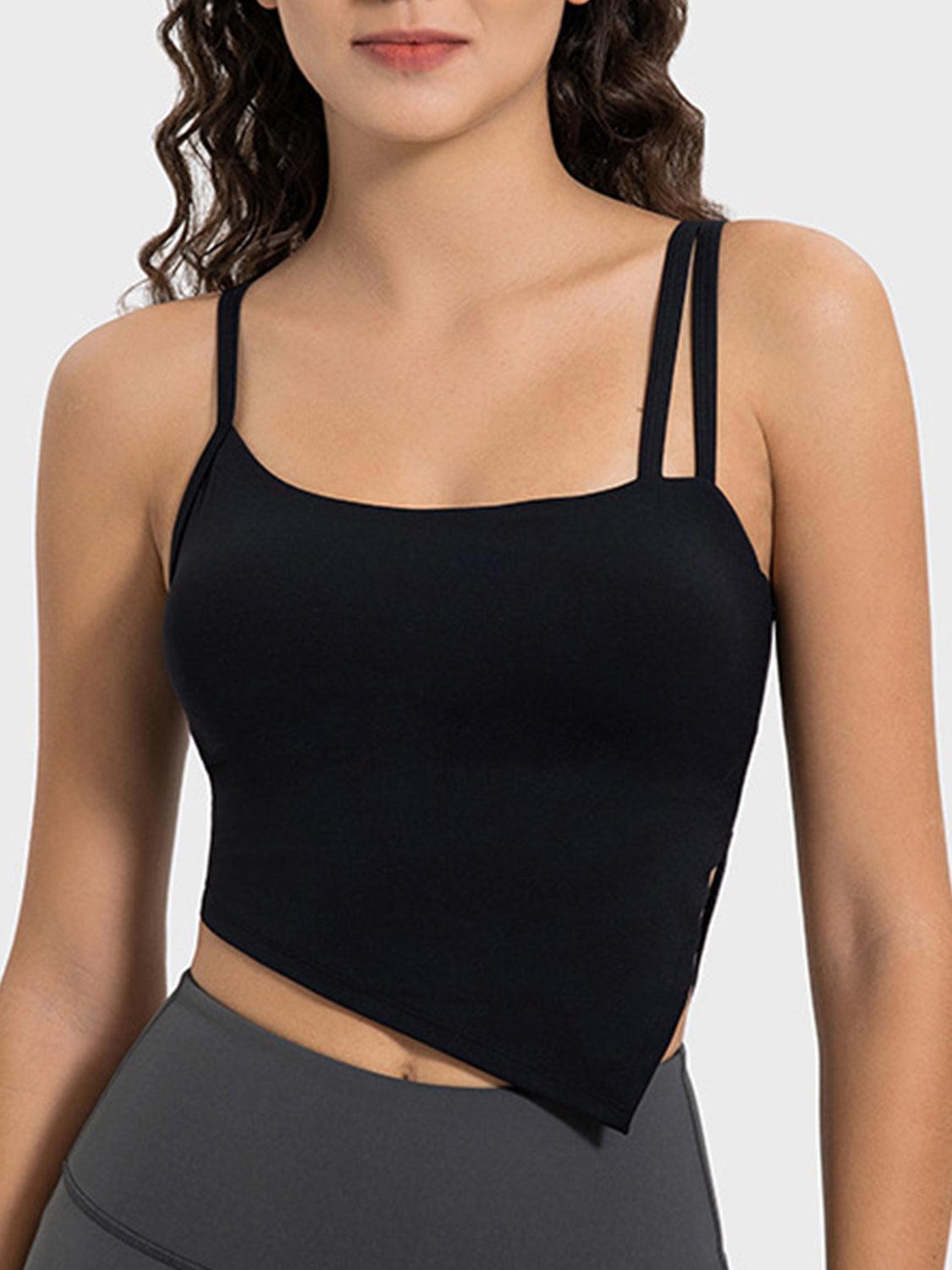 Slit Asymmetrical Neck Active Cami - Bona Fide Fashion