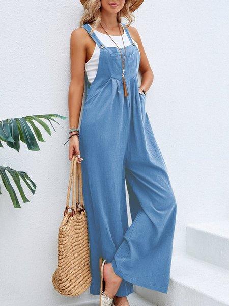 Solid Color Casual Overalls HWFQHAQ3C4 - Bona Fide Fashion