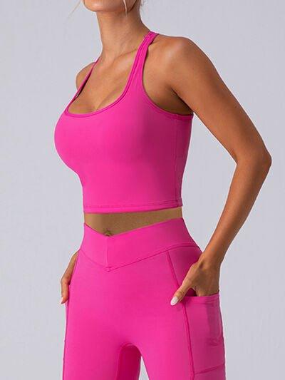 Square Neck Racerback Cropped Tank - Bona Fide Fashion