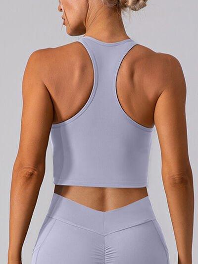 Square Neck Racerback Cropped Tank - Bona Fide Fashion