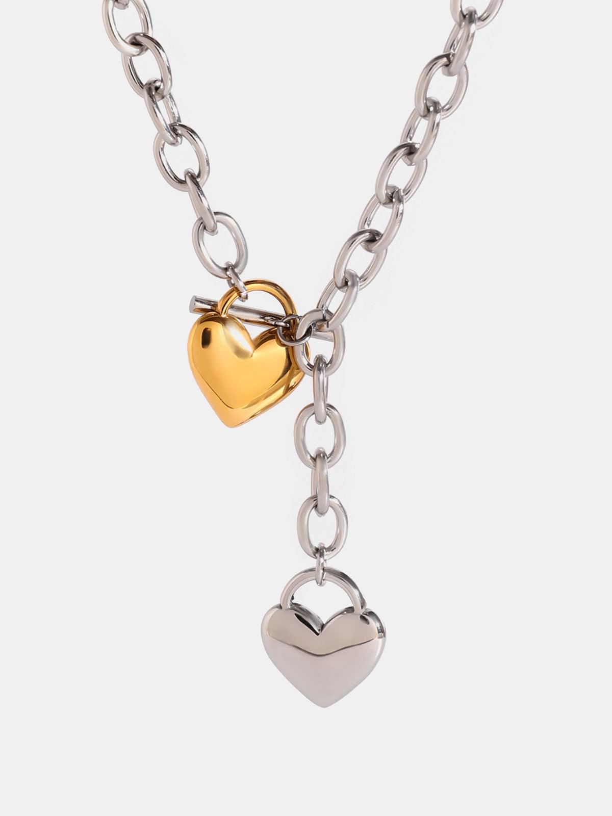 Stainless Steel Heart Chain Necklace - Bona Fide Fashion