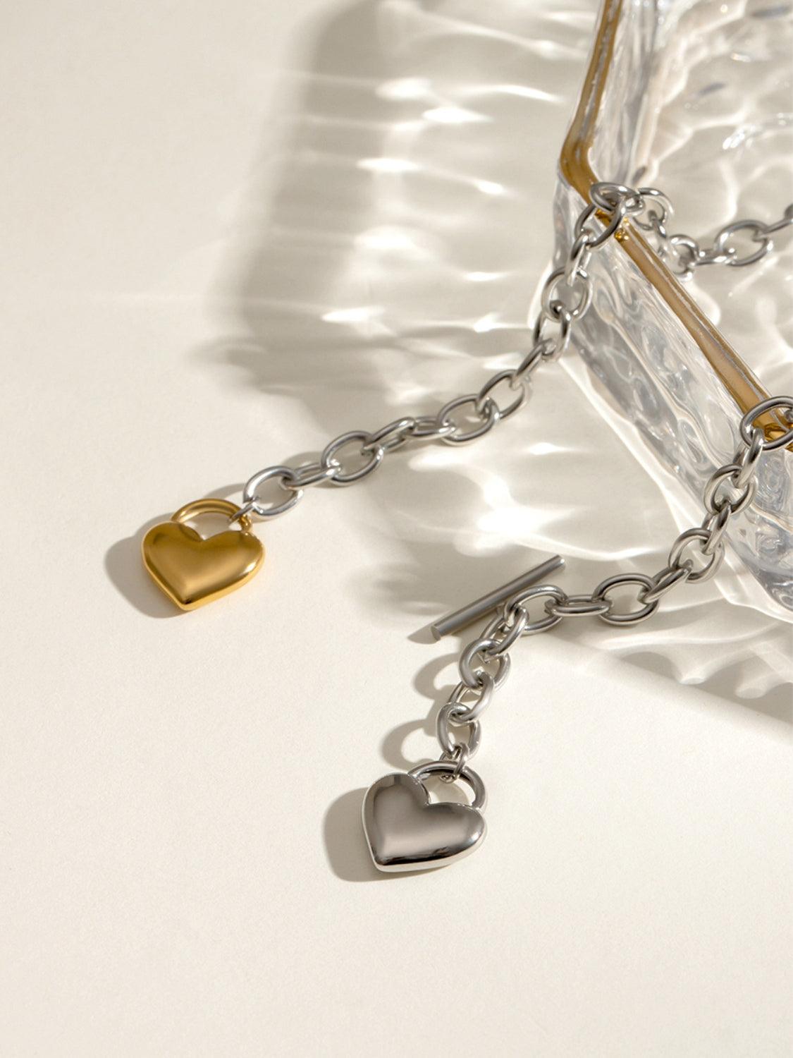 Stainless Steel Heart Chain Necklace - Bona Fide Fashion