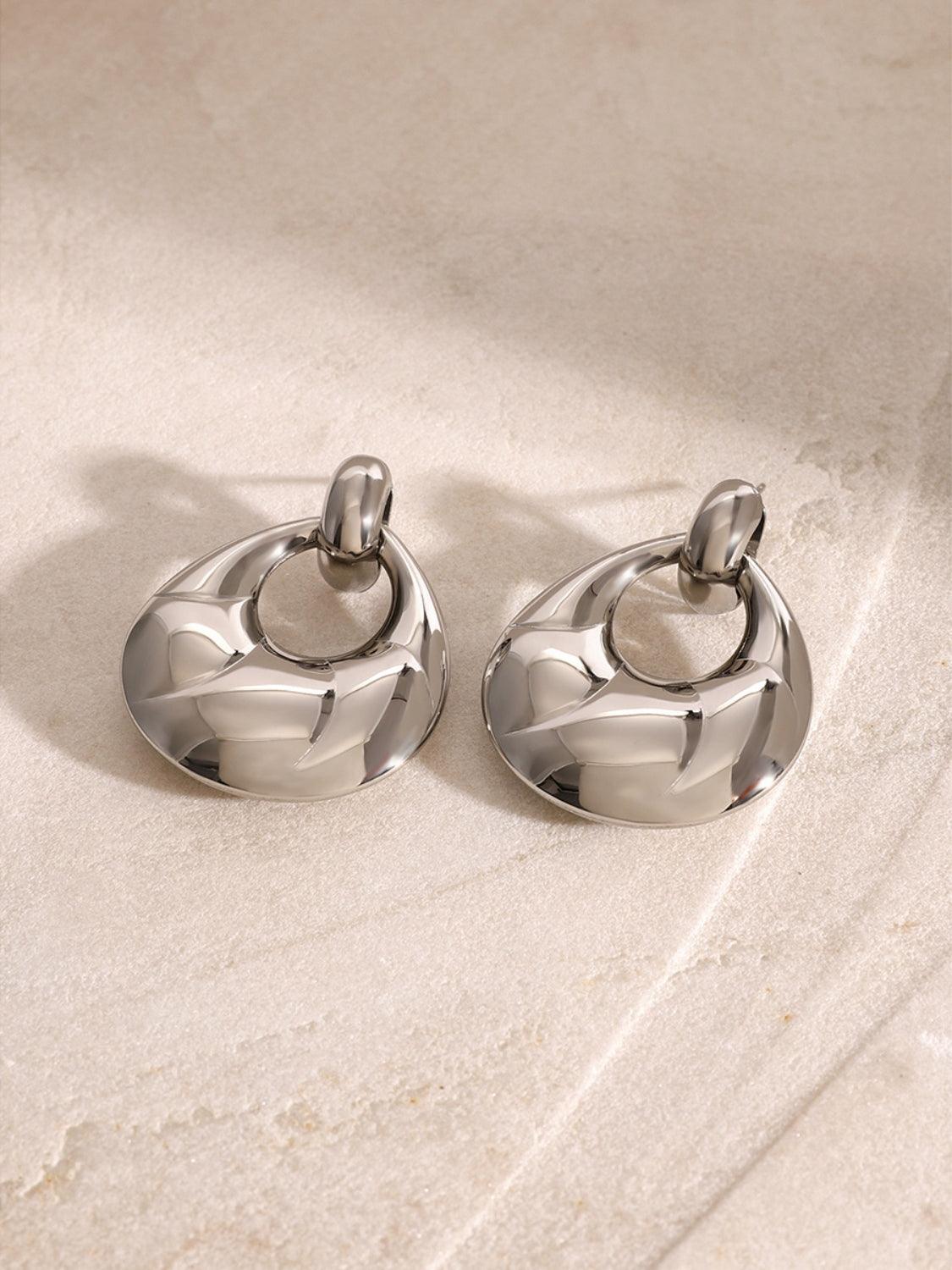 Stainless Steel Teardrop Shape Earrings - Bona Fide Fashion