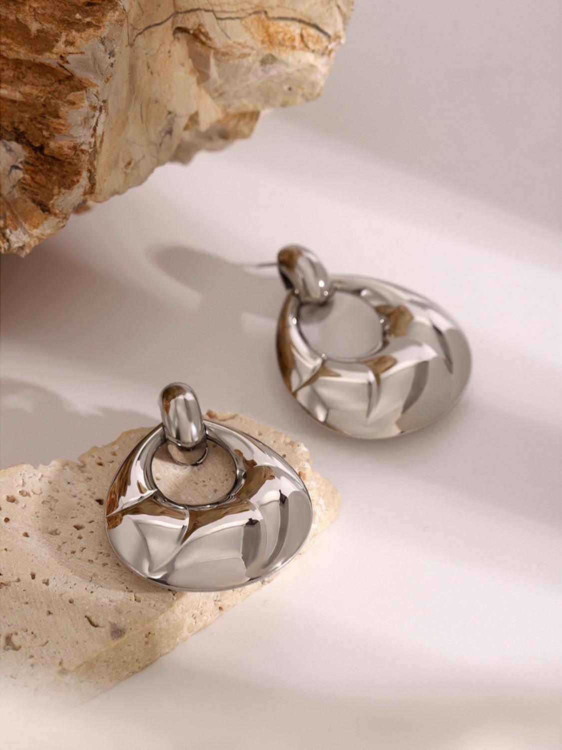 Stainless Steel Teardrop Shape Earrings - Bona Fide Fashion