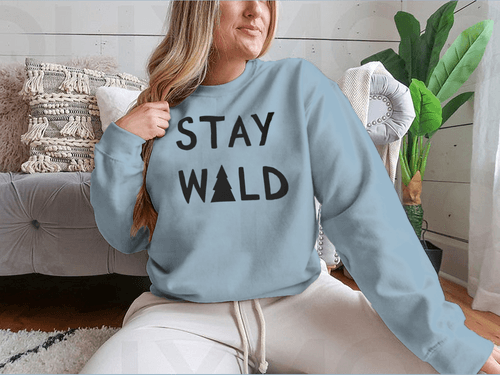 Stay Wild Calligraphic Brush Lettering With A Tree Element Design for - Bona Fide Fashion