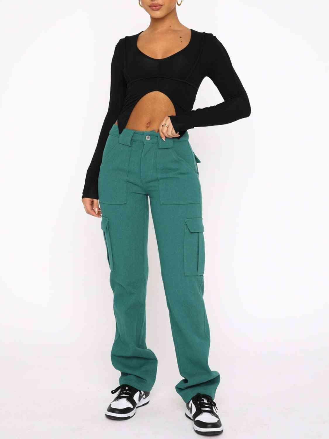 Straight Leg Cargo Pants - Bona Fide Fashion