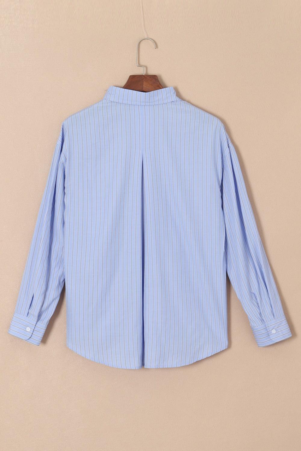 Striped Button Up Long Sleeve Shirt - Bona Fide Fashion