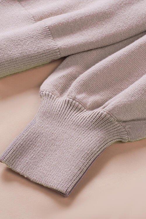 Striped V-Neck Long Sleeve Sweater - Bona Fide Fashion