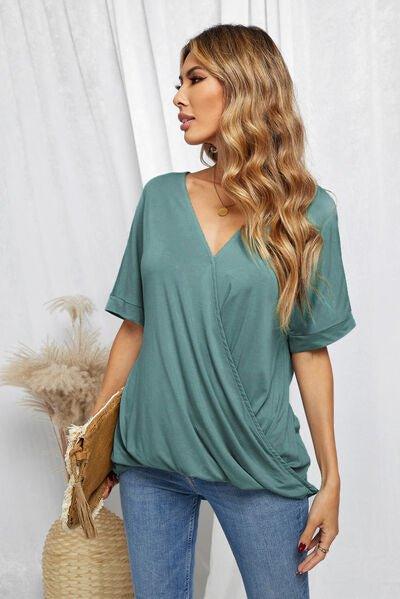 Surplice Half Sleeve T-Shirt - Bona Fide Fashion