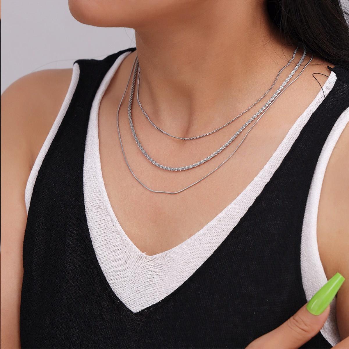 Titanium Steel Three-Layered Necklace - Bona Fide Fashion