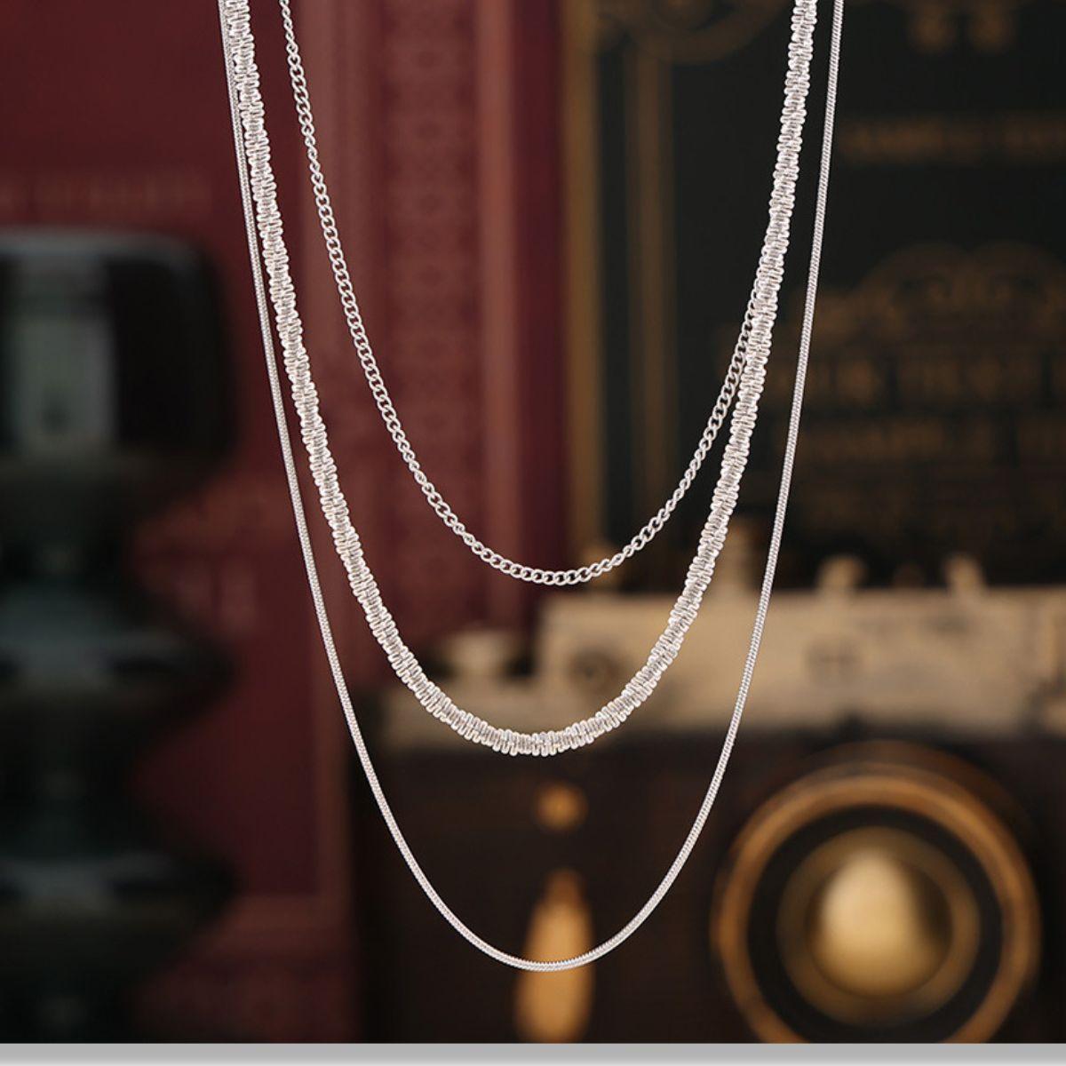 Titanium Steel Three-Layered Necklace - Bona Fide Fashion