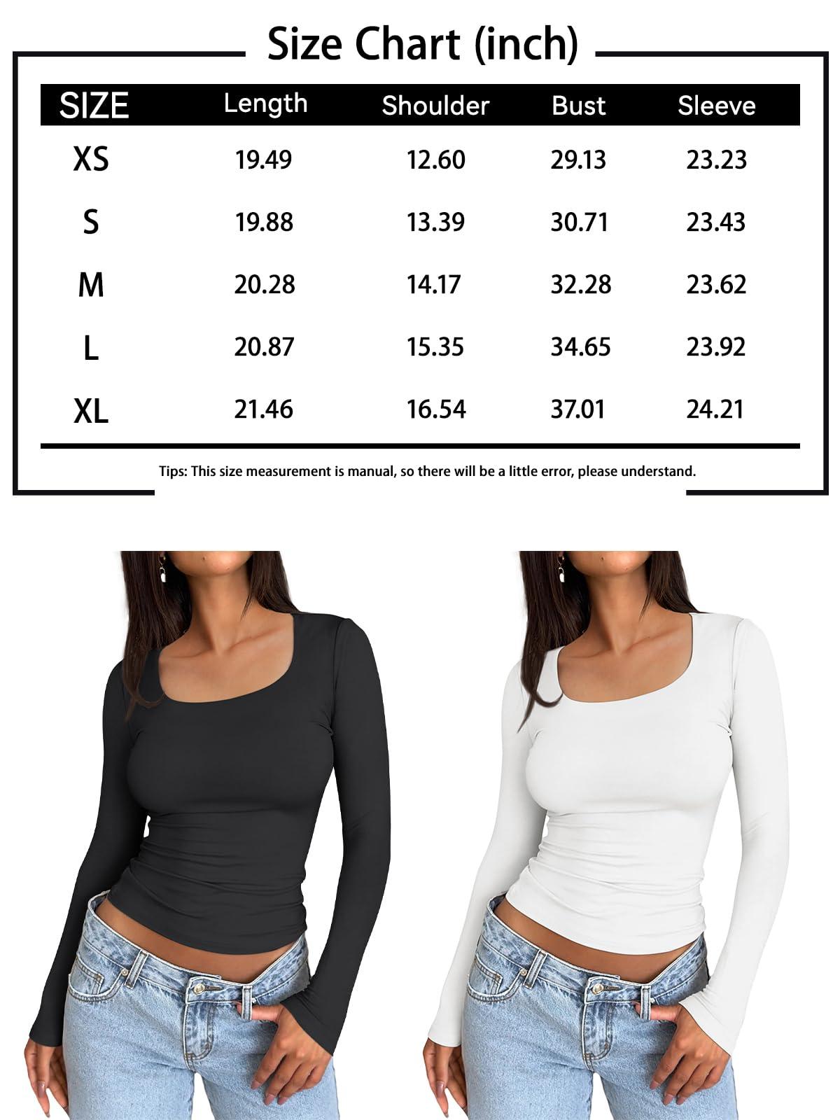 Trendy Queen Long Sleeve Shirts for Women Crop Tops Spring Fashion 2024 Crop Tops Thermal Underscrubs Layer Basic Slim Fit Workout Going Out Y2K Winter Clothes Teen Girls Black - Bona Fide Fashion