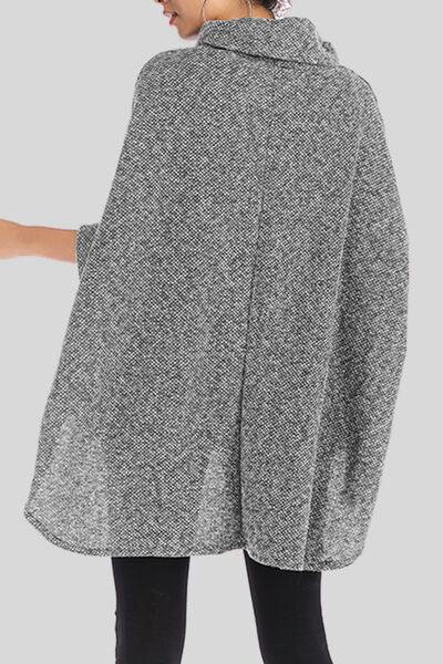 Turtleneck Batwing Sleeve Sweater - Bona Fide Fashion