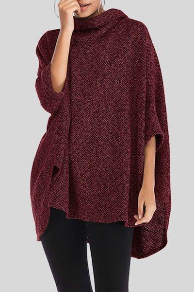 Turtleneck Batwing Sleeve Sweater - Bona Fide Fashion