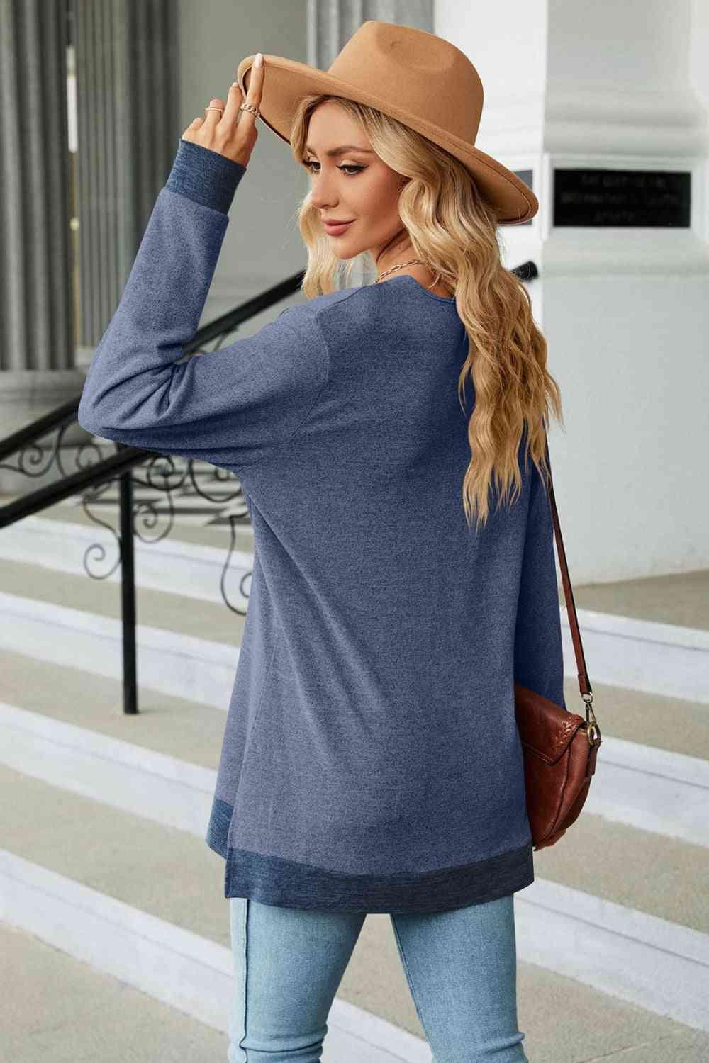 V-Neck Long Sleeve T-Shirt - Bona Fide Fashion