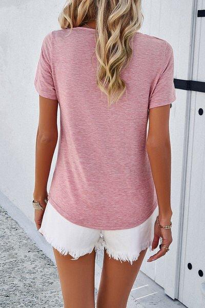 V-Neck Short Sleeve T-Shirt - Bona Fide Fashion