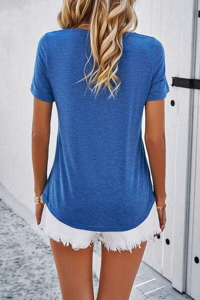 V-Neck Short Sleeve T-Shirt - Bona Fide Fashion