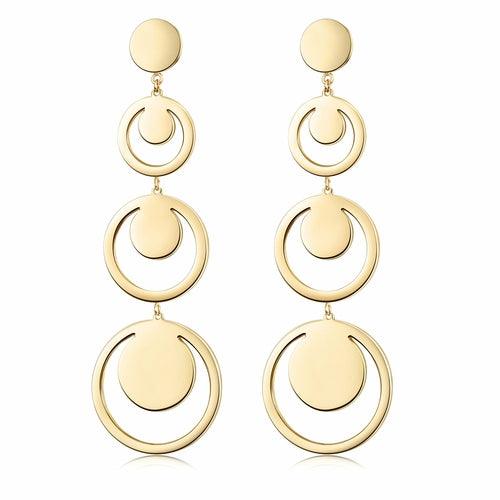 Vintage Tandem 3-Tier Circle drop Earrings - Bona Fide Fashion