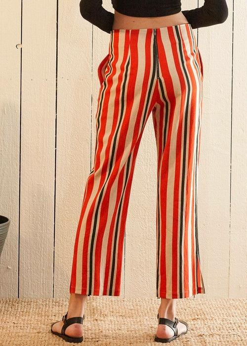 Women's Hi-waisted Cropped Pants in Poppy Multi - Bona Fide Fashion