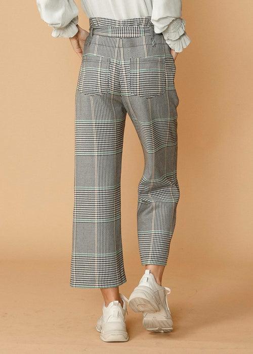 Women's Plaid Tie Waist Cropped Pants in Fall Glen - Bona Fide Fashion