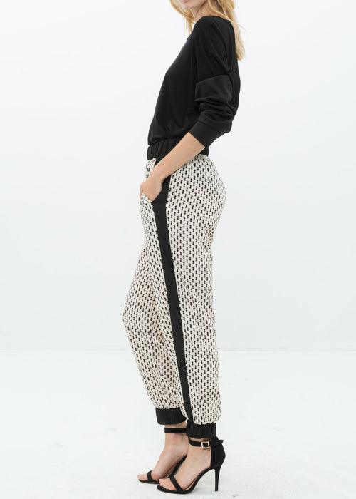 Women's Printed Casual Cuffed Hem Pants - Bona Fide Fashion